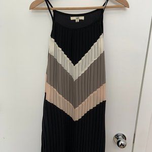 Ya Los Angeles Shift Dress Black Gray White, Large